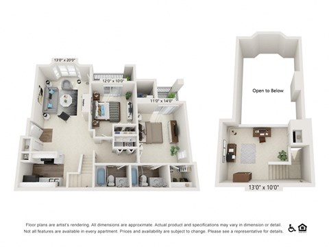 The Larkspur 2 Bed - 2 Bath |1,085 sq. ft.